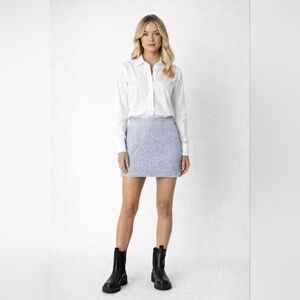 Gianni Binni gray ribbed lightweight spring skirt